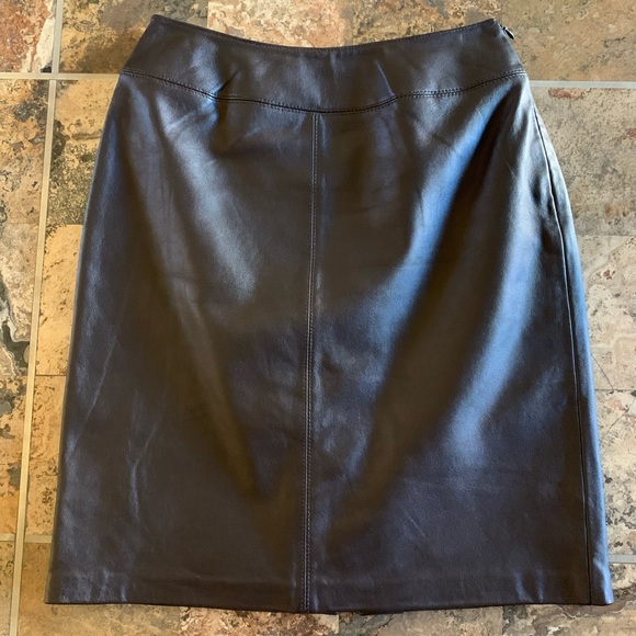 croft & barrow Dresses & Skirts - Croft & Barrow Brown Lambskin Leather Skirt